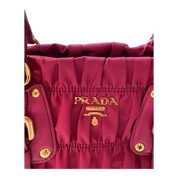 Prada Women's Authentic Tessuto Gaufre Tote Bag Ibisco Pink - Picture 11 of 15